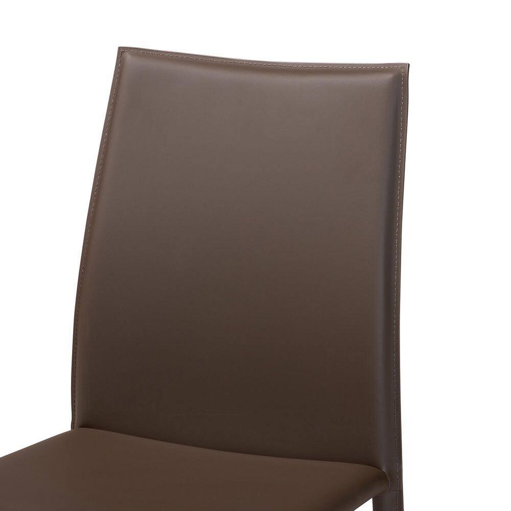 Taupe Faux Leather Upholstered Parsons Dining Chair Set