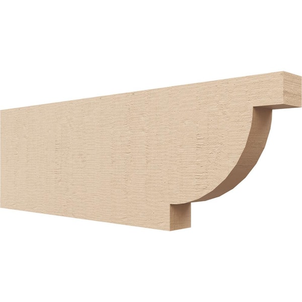 Ekena Millwork 2-in. x 8-in. x 24-in. Alpine Woodgrain, Primed Tan Timberthane Polyurethane Rafter Tail Brace