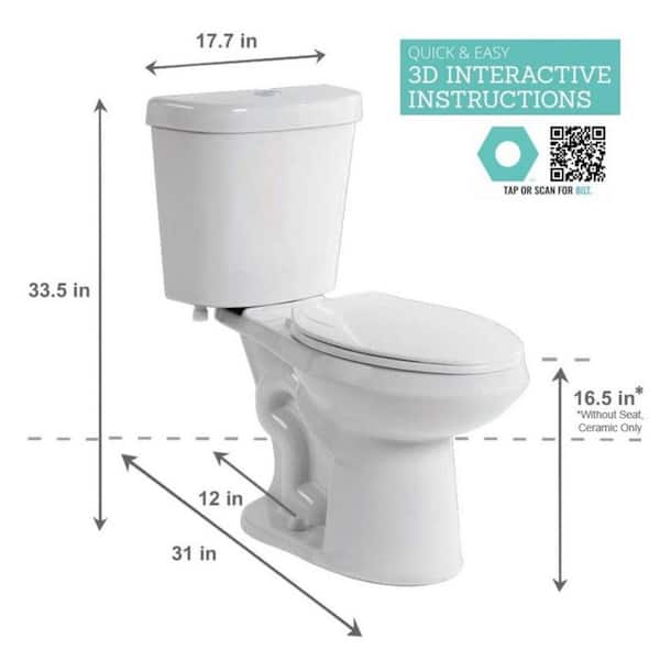 White Glacier Bay Two Piece Toilets N2316 E1 600 