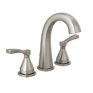 Stryke 8 in. Widespread 2-Handle Bathroom Faucet with Metal Drain Assembly in Stainless