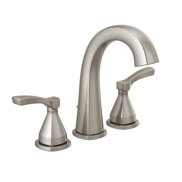 Delta Stryke 8 in. Widespread 2-Handle Bathroom Faucet with Metal Drain Assembly in Stainless