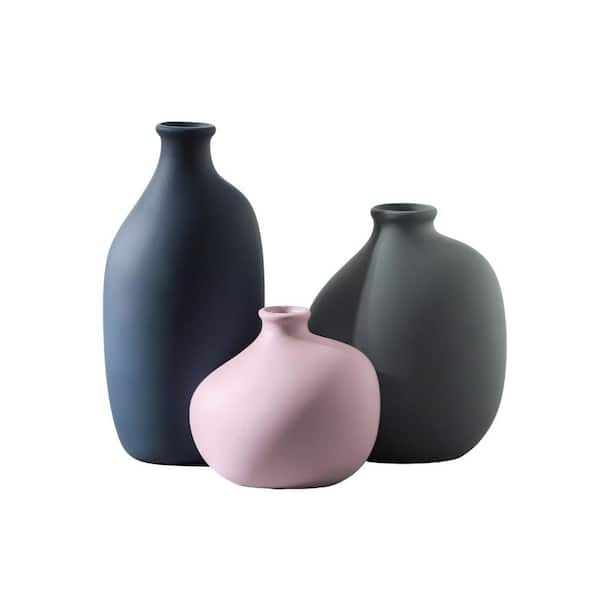 7.5 in. Multi-Colored Ceramic Bottle Decorative Vase TN0159 - The