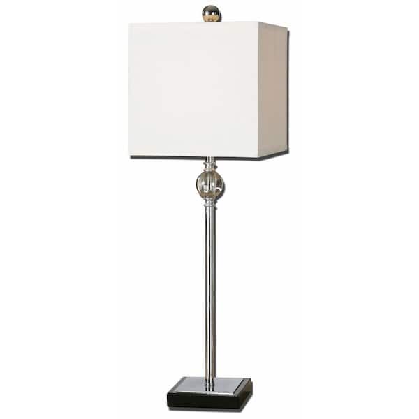 Global Direct 28 in. Chrome and Crystal Accent Lamp