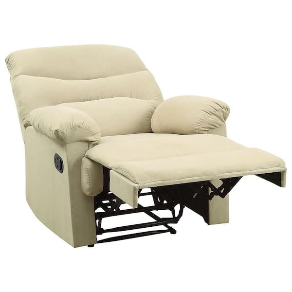 Warren recliner single chair online in beige microfiber fabric