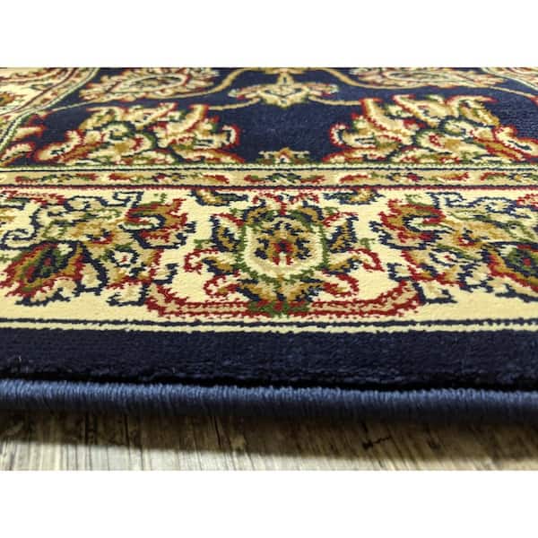 Noble Navy 8 ft. x 12 ft. Traditional Floral Oriental Area Rug
