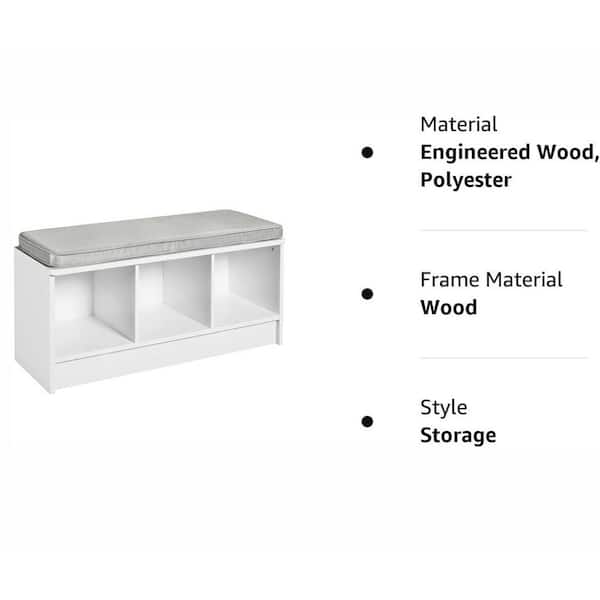 37 in. W x 17 in. H x 19 in. D White Stackable 2-Storage Cubbies