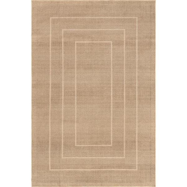 nuLOOM Madie Transitional Bordered Easy-Jute Machine Washable Natural 5 ft. x 8 ft. Area Rug