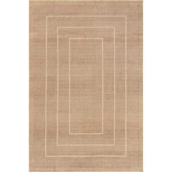 nuLOOM Madie Transitional Bordered Easy-Jute Machine Washable Natural 6 ft. x 9 ft. Area Rug