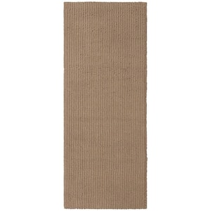 Homespun Noodle 24 in. x 60 in. Taupe Tan Polyester Machine Washable Bath Mat