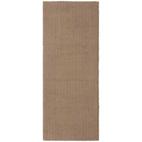 Mohawk Home Homespun Noodle 24 in. x 60 in. Taupe Tan Polyester Machine Washable Bath Mat