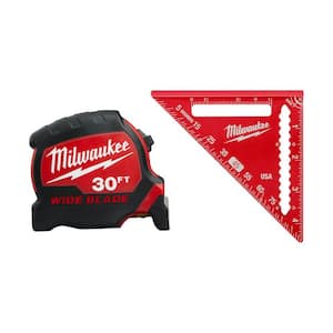 30 ft. x 1-5/16 in. W Blade Tape Measure with 17 ft. Reach and 4-1/2 in. Trim Square (2-Piece)