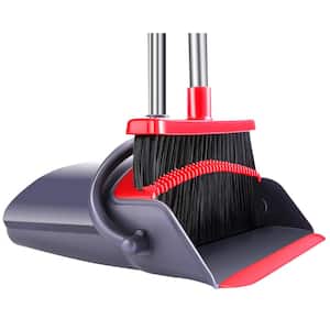 11.4in Broom and Dustpan Set for Home Indoor Outdoor Small Broom