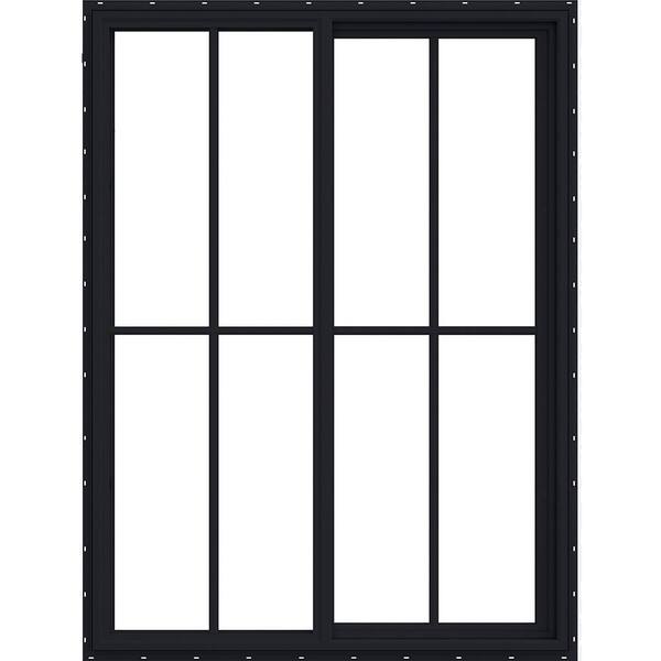 JELD-WEN 36 in. x 48 in. V4500 Left-Hand Sliding Vinyl Window with Black Exterior