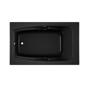 Cetra 60 in. x 36 in. Rectangle PURE AIR Bathtub with Left Drain in Black