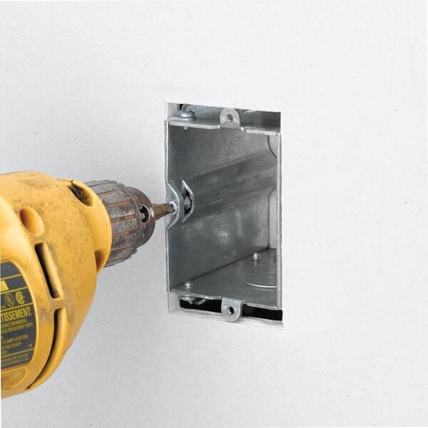 Steel City 1-Gang 20 cu. in. New Work Adjustable Metal Electrical Wall ...