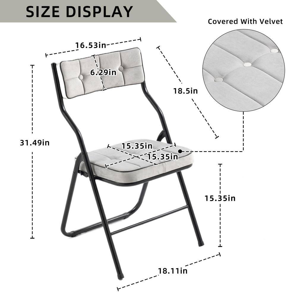 Moonmiss Steel Stackable Folding Dining Chairs with Padded Seats, Set of 4
