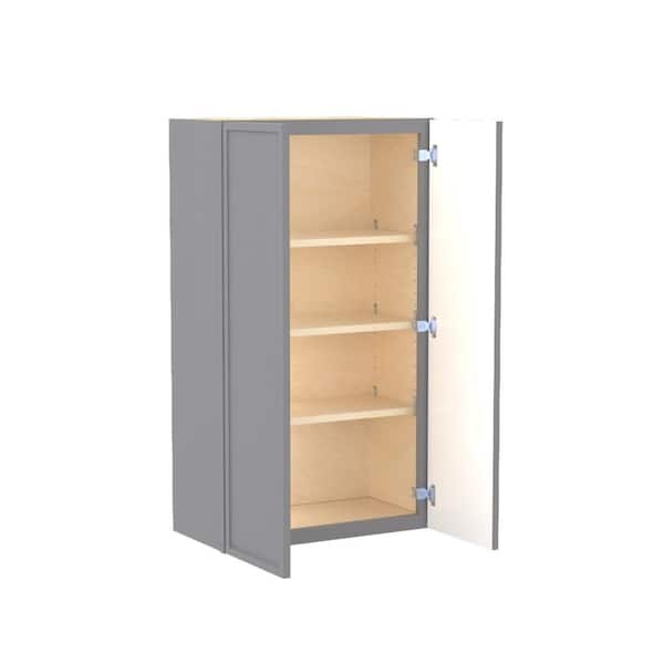 Home Decorators Collection Franklin 24 in. W x 12 in. D x 42 in. H Assembled Plywood Wall Kitchen Cabinet in Veiled Gray with Soft Close