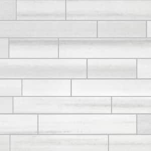 Milano Lasa White 12 in. x 14 in. Random Strip Matte Porcelain Floor and Wall Mosaic Tile (10 sq. ft. / case)