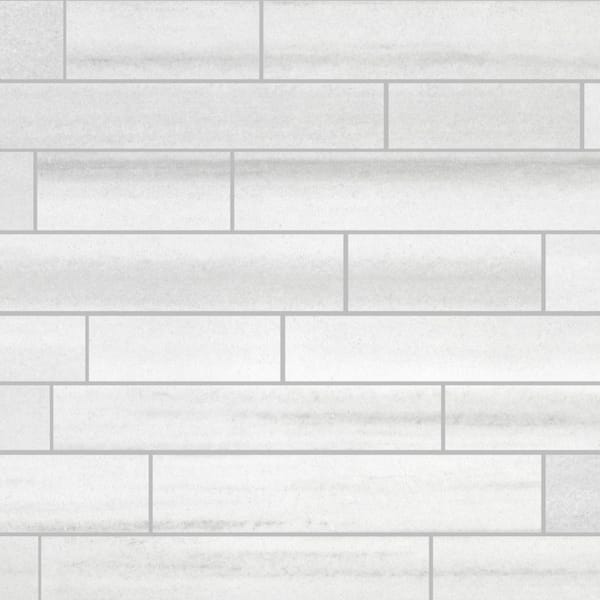 Florida Tile Home Collection Milano Lasa White 12 in. x 14 in. Random Strip Matte Porcelain Floor and Wall Mosaic Tile (10 sq. ft. / case)
