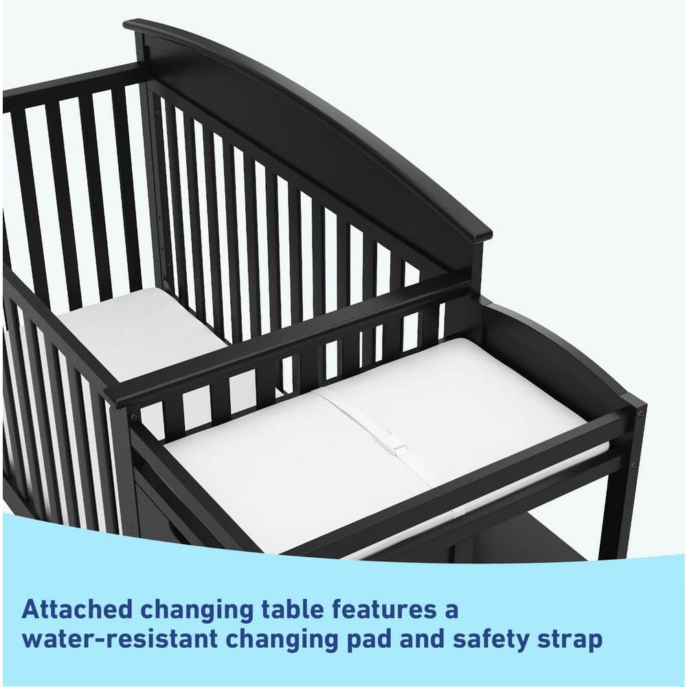 Black Pine 4-in-1 Convertible Crib and Changer