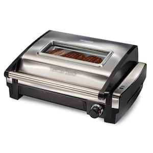 Searing Grill 118 in. Stainless Steel Indoor Grill with Non-Stick Plates and Lid Window