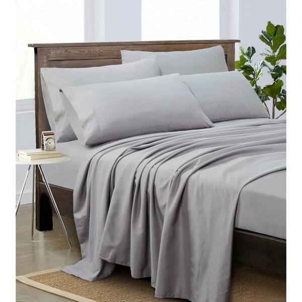 VIDERI HOME Super Soft Light Gray Twin Microfiber Sheet Set