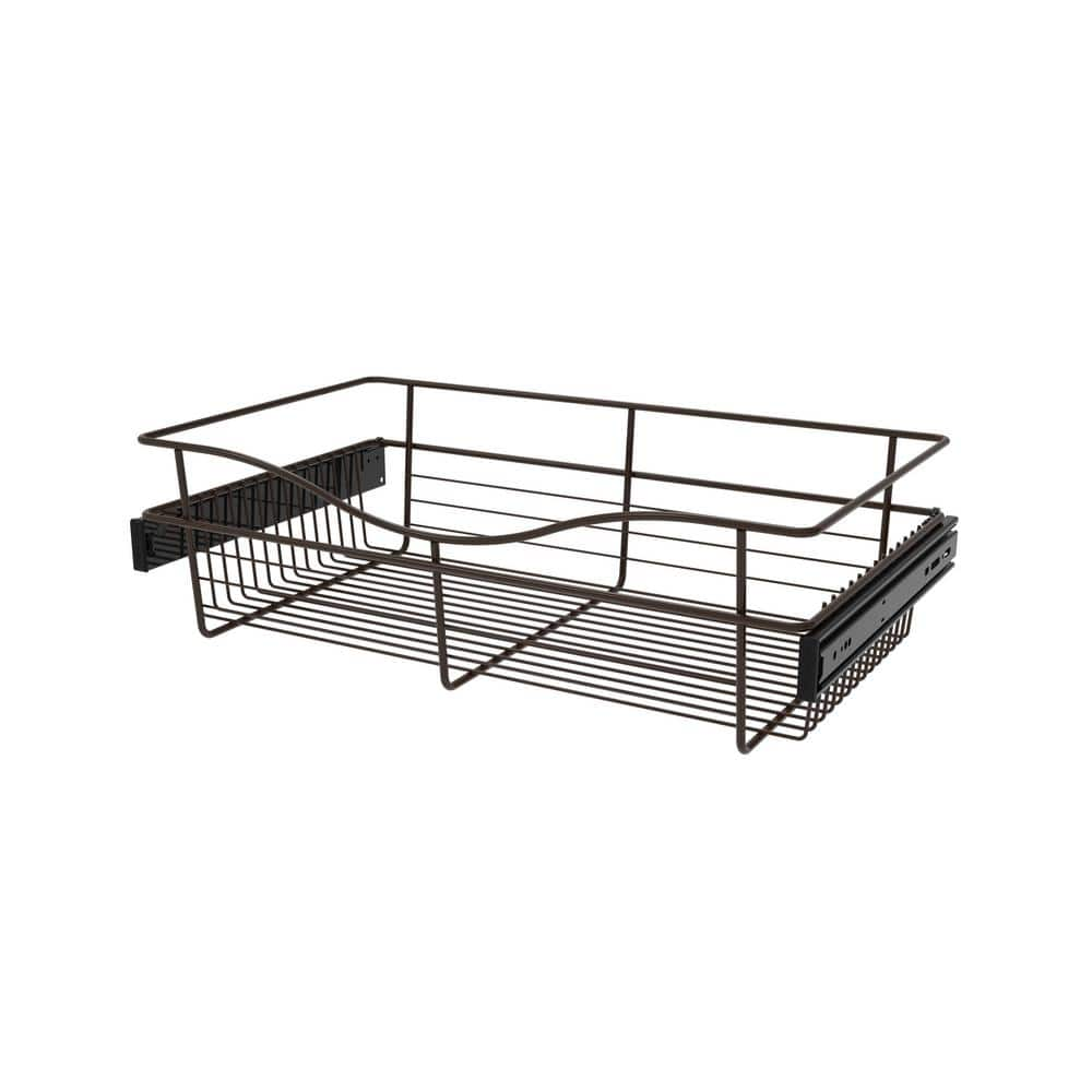 Rev A Shelf 7 In H X 24 In W Bronze Steel 1 Drawer Wide Mesh Wire   Oil Rubbed Bronze Rev A Shelf Wire Closet Drawers Cb 241407orb 1 64 1000 