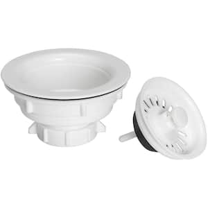 Fixed Post Kitchen Sink Strainer - Plastic with white finish