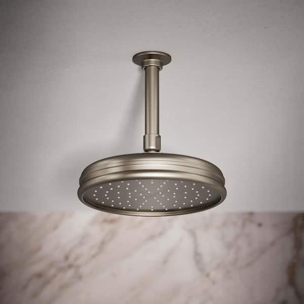 1-Spray Patterns 8 in. Ceiling Mount Rain Fixed Shower Head in Vibrant Brushed Nickel
