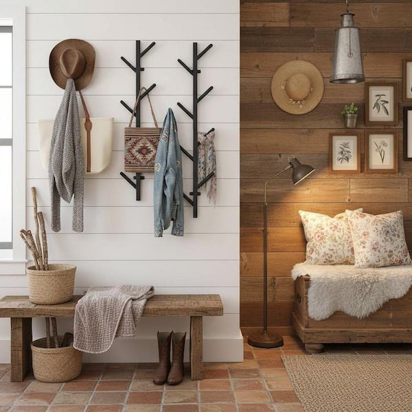 YIYIBYUS Gold Metal Freestanding Coat Rack with Triangular Base HG