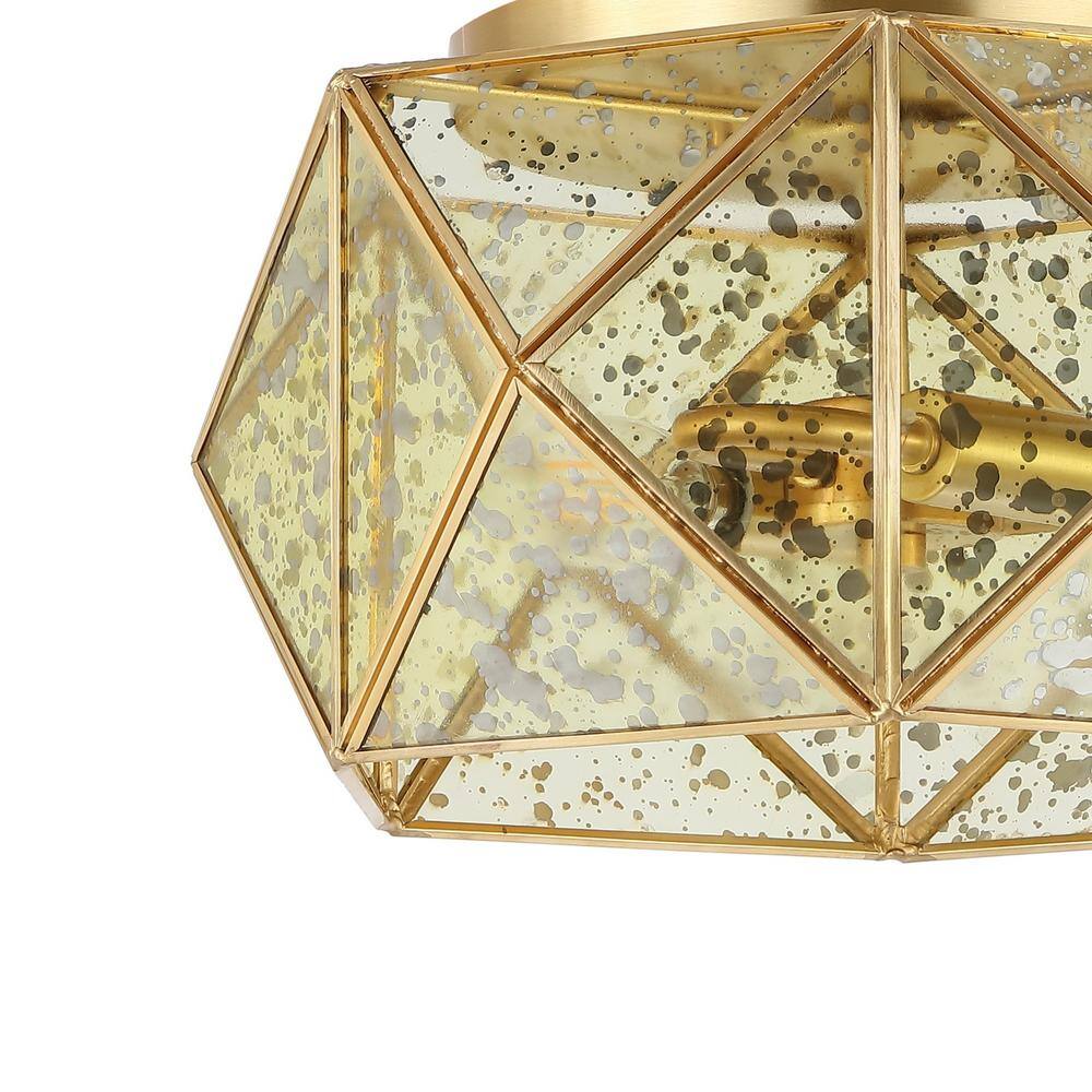 Violet 12.5" Gold Glass LED Flush Mount Light