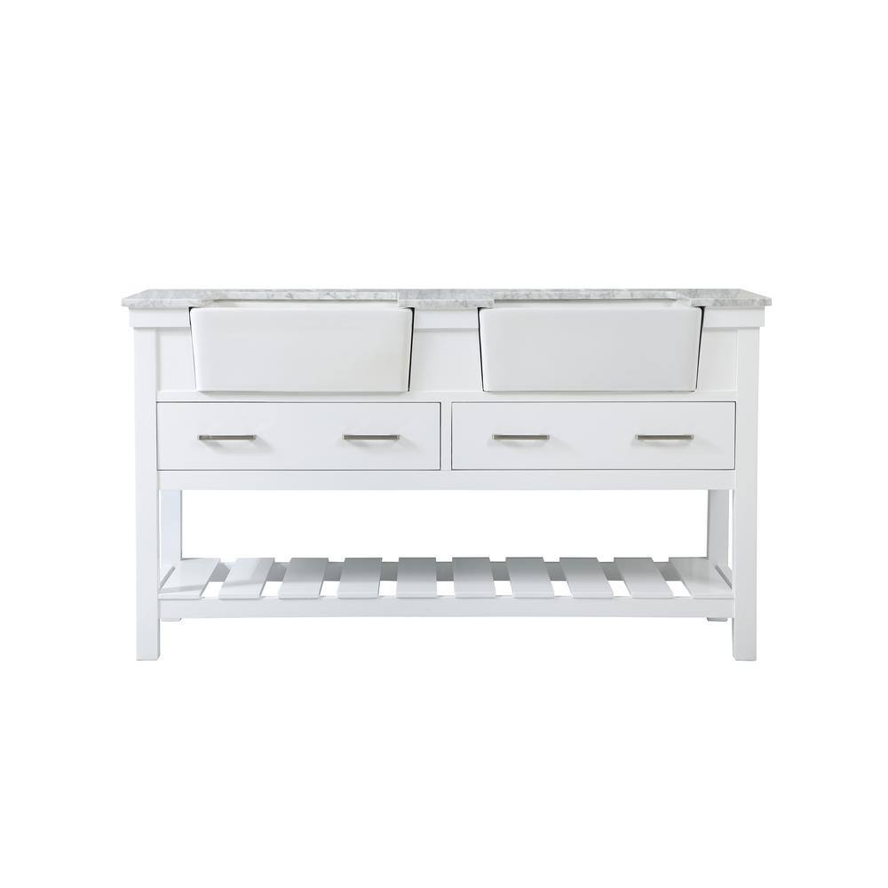 Timeless Home 60 in. W x 22 in. D x 34.13 in. H Double Bathroom Vanity Side