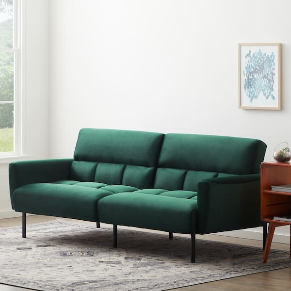 Tallulah Memory Foam Futon And Sofa Bed Light Green - Novogratz