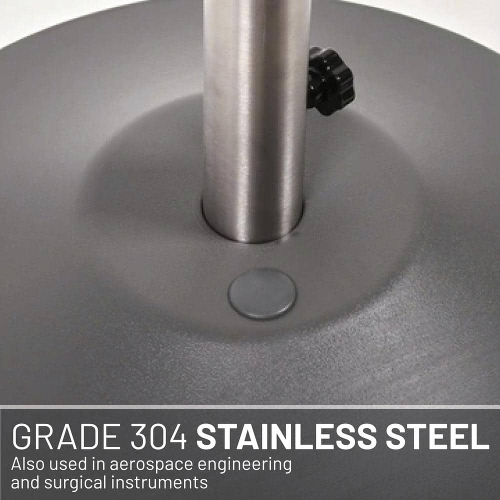 Gray Metal Wheeled Fillable Free Standing Umbrella Base