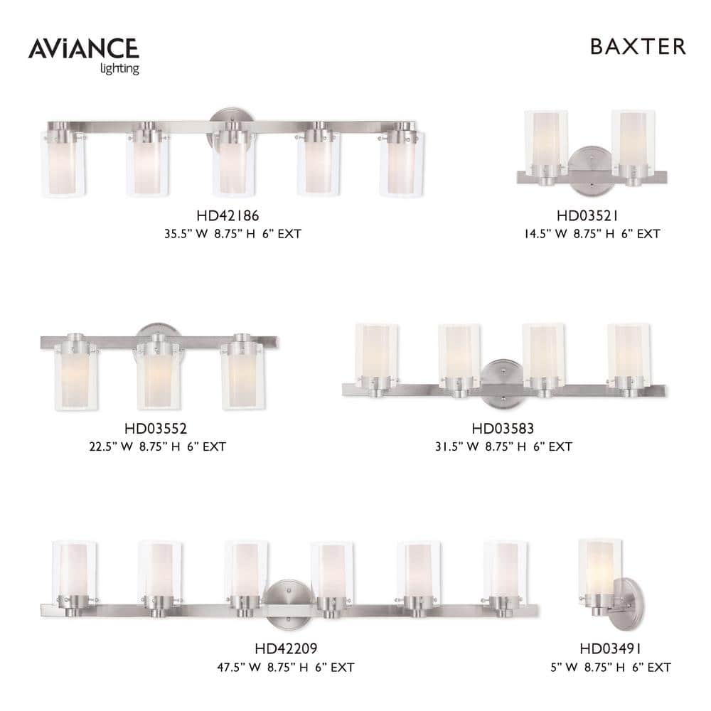 Sleek Manhattan Brushed Nickel 2-Light Vanity with Double-Glass