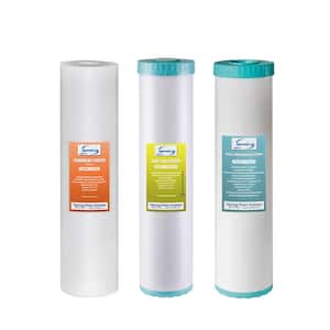 4.5 in. x 20 in. 3-Stage Whole House Water Filter Replacement Set, Hydrogen Sulfide, Iron, Manganese and More, Fits