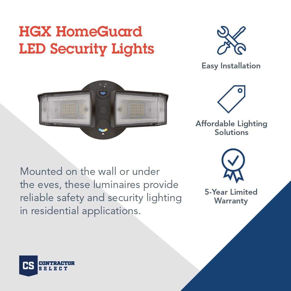 Dark Bronze Dual Head LED Outdoor Security Floodlight