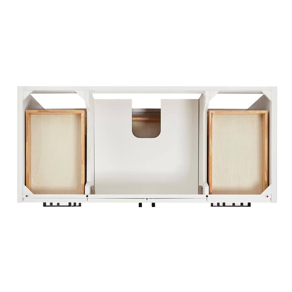 White Solid Wood Single Sink Bathroom Vanity with Quartz Top