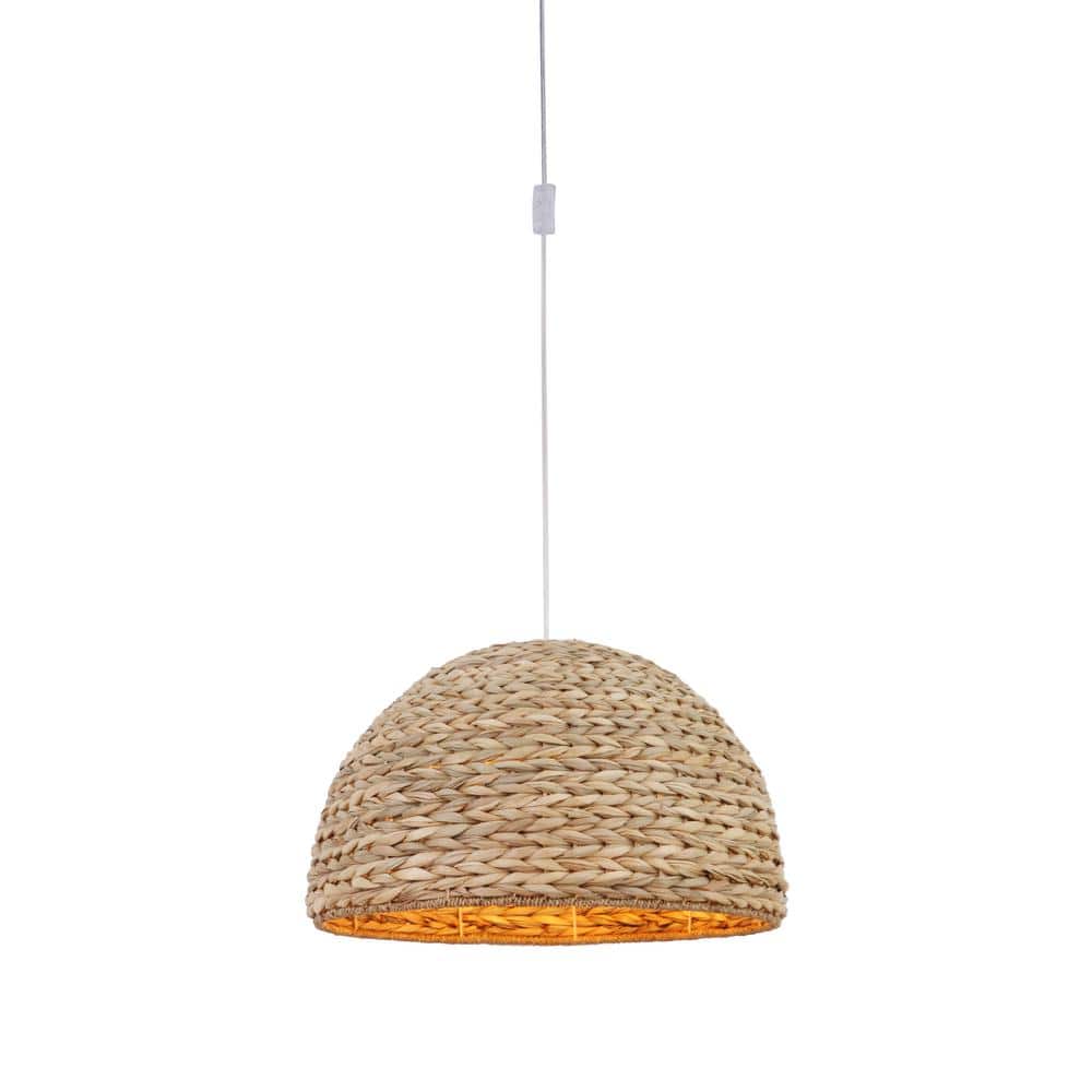 22" Natural Glass LED Indoor/Outdoor Pendant Light