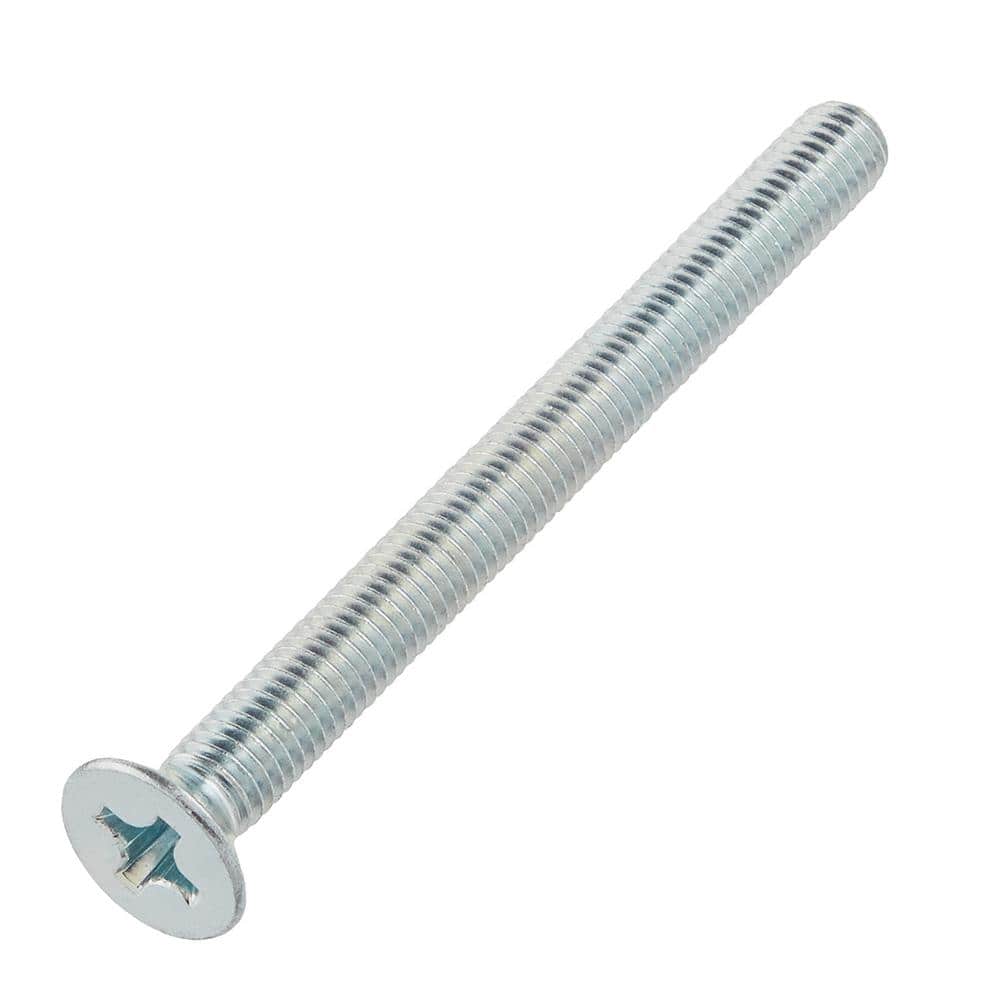 Everbilt M8-1.25x90mm Zinc Flat Head Phillips Drive Machine Screw