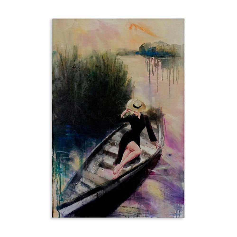 Fashion Diva on River Boat by Lucille Lee Unframed People Graphic Art Print 45 in. x 30 in. price history on PriceWatchPro