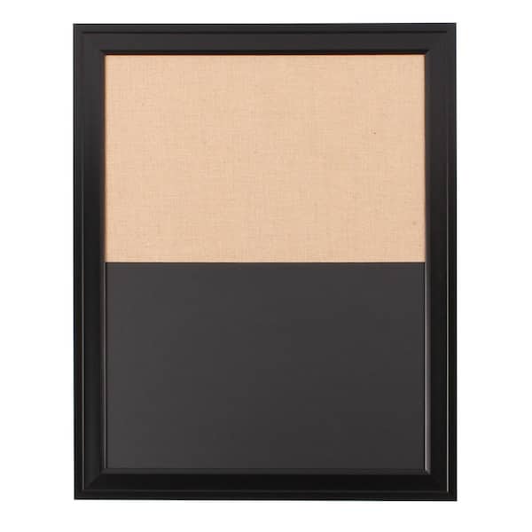 DesignOvation Bosc Black Combination Chalkboard Memo Board