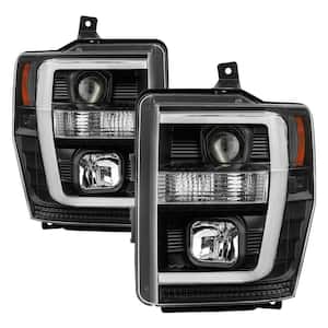 Ford F250/350/450 Super Duty 08-10 Version 2 Projector Headlights - Light Bar DRL - Black
