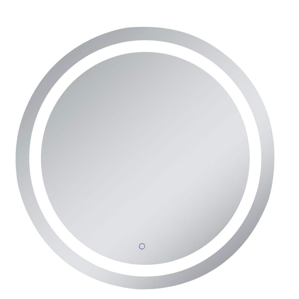Timeless 36 in. W x 36 in. H Framed Round LED Light Bathroom Vanity Mirror 