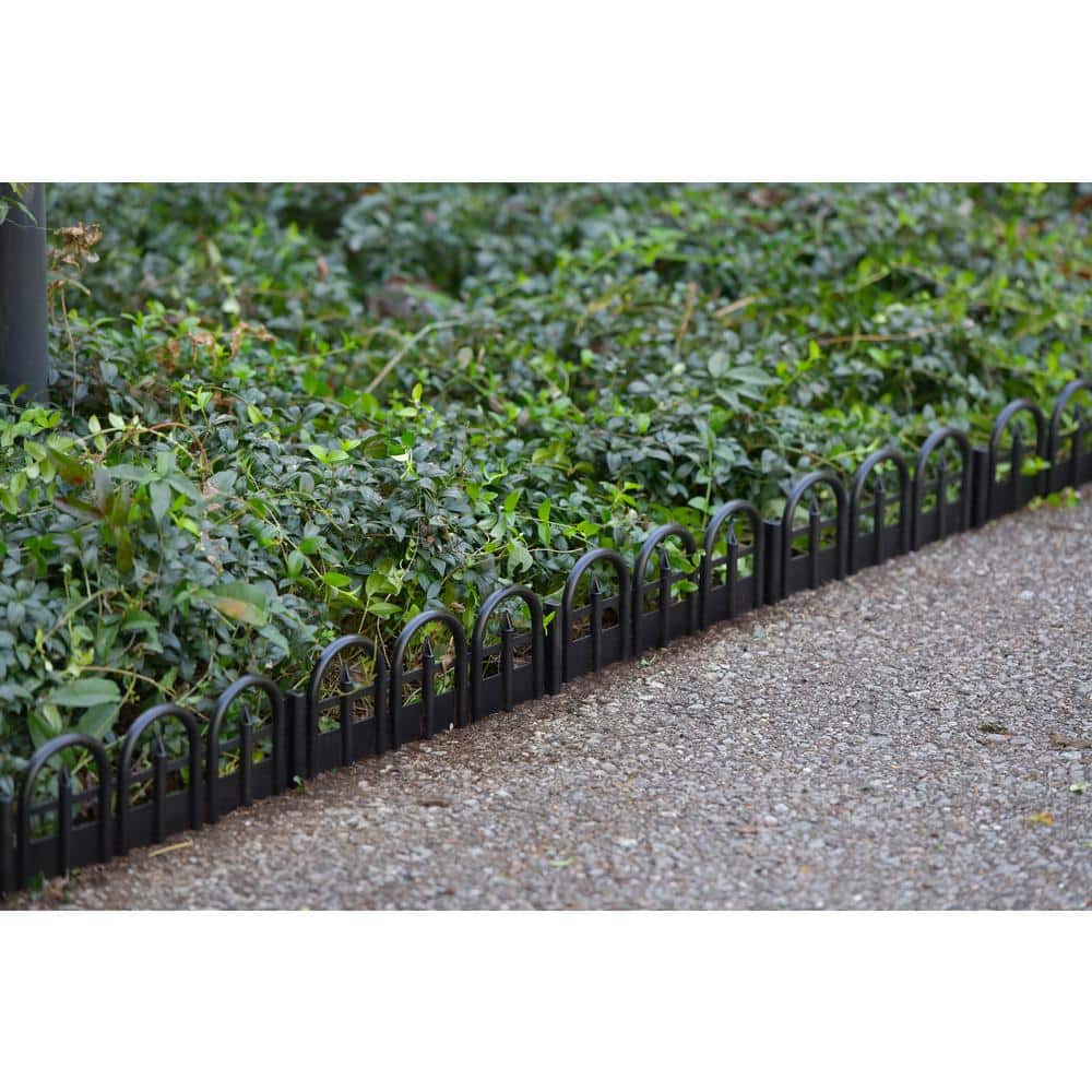 15-Foot Black Plastic Wrought Iron-Look No-Dig Landscape Edging Kit