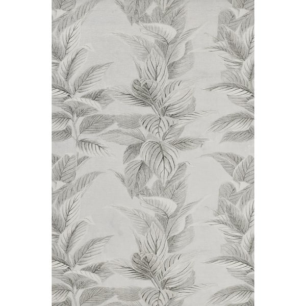 Pastel Tropical Bone and Black 8 ft. x 10 ft. Indoor/Outdoor Area Rug