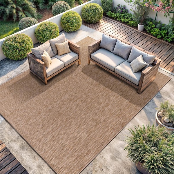 312　❦ルージュ❦ CAMILSON Sunshine Solid Jute 9 ft. x 12 ft. Indoor Outdoor Area