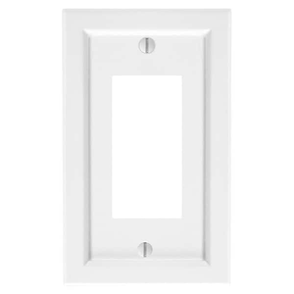 AMERELLE Woodmore 1-Gang White Decorator/Rocker BMC Wood Wall Plate