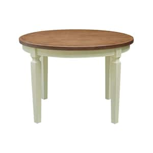 44 in. Hickory/Shell Round Top Solid Wood Table