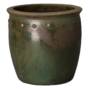 Large 24 in. Green Wash Ceramic Round Pot